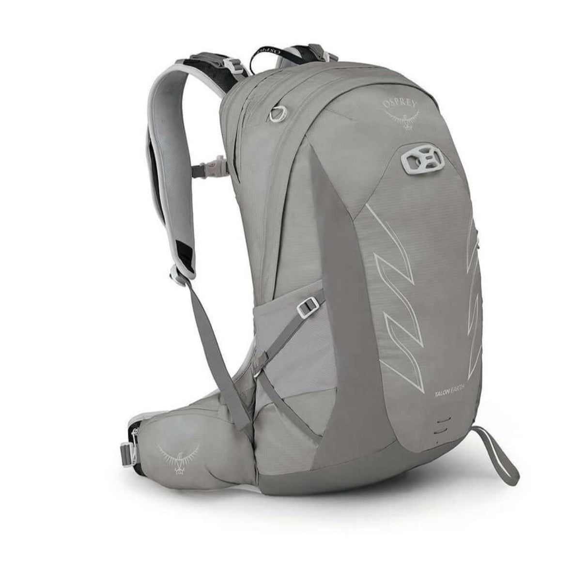 Osprey Talon Earth 22 men's hiking daypack in gray, designed for sustainable performance on UAE trails.