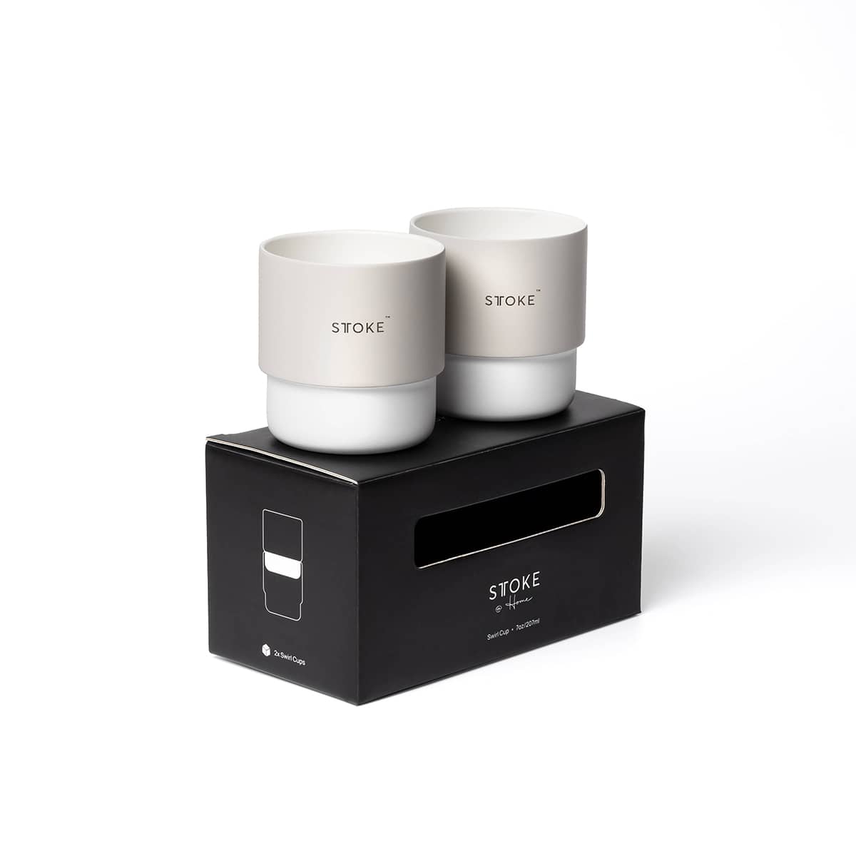 Sttoke Swirl 7 oz Ceramic Home Coffee Cup - Dishwasher Safe