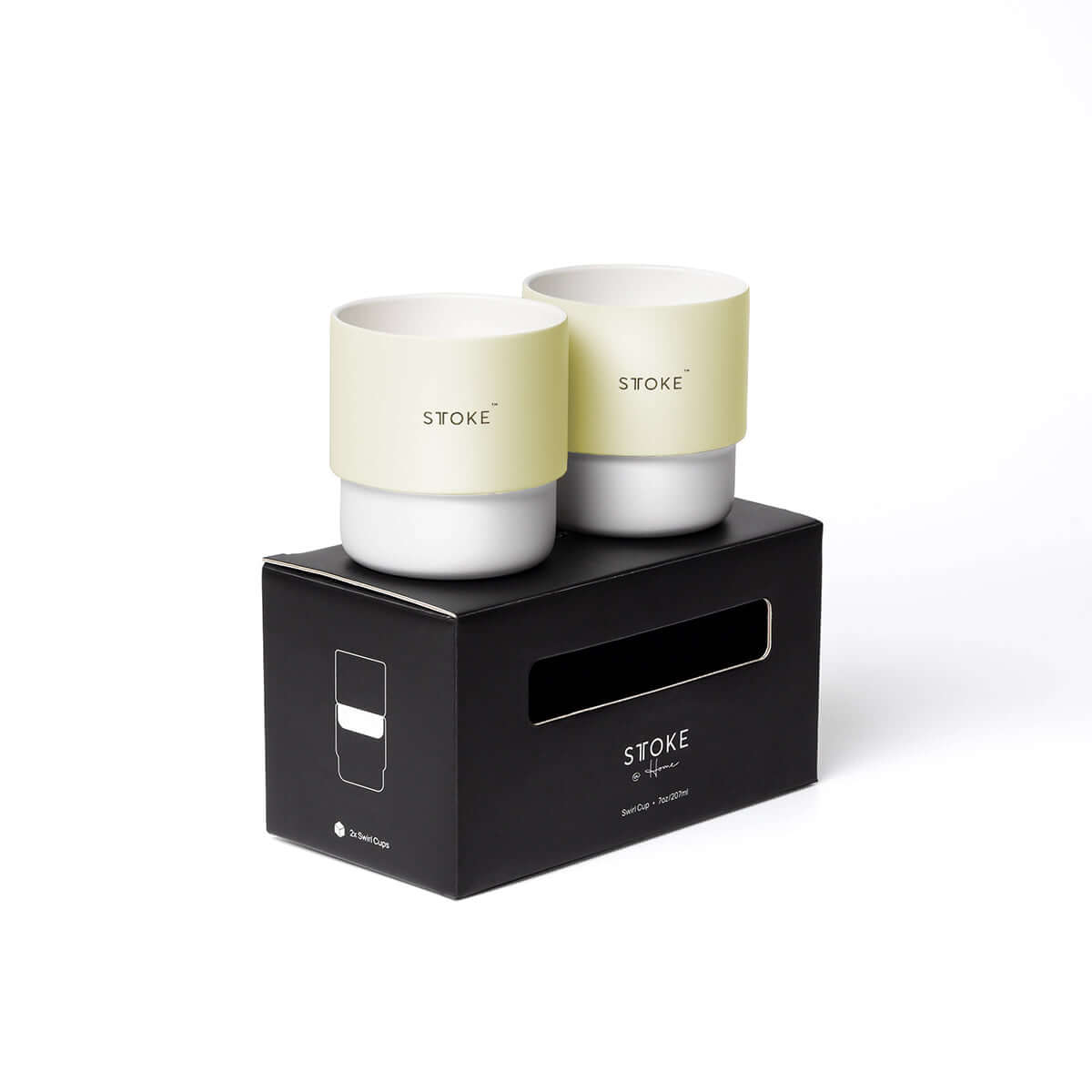 Sttoke Swirl 7 oz Ceramic Home Coffee Cup - Dishwasher Safe