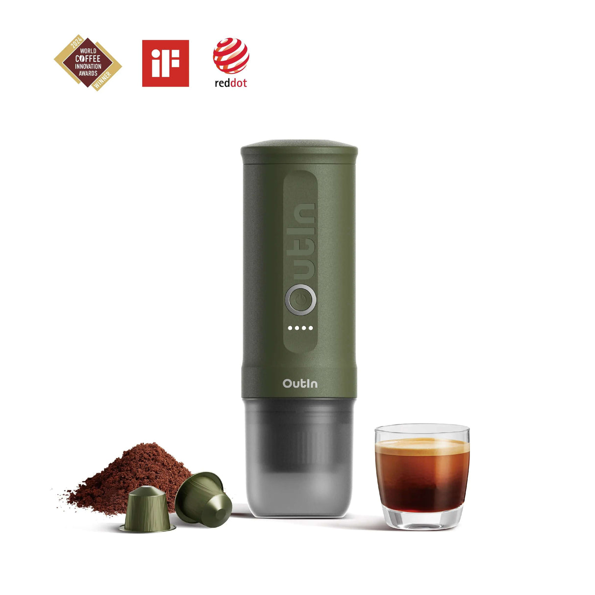 Outin Nano Portable Espresso Machine - Forest Green