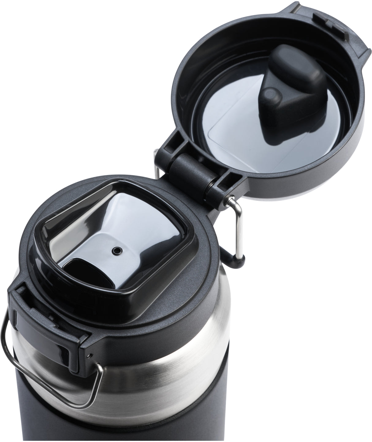 Open lid view of Stanley Go Quick Flip Water Bottle - leakproof design, 34 oz / 1 L.