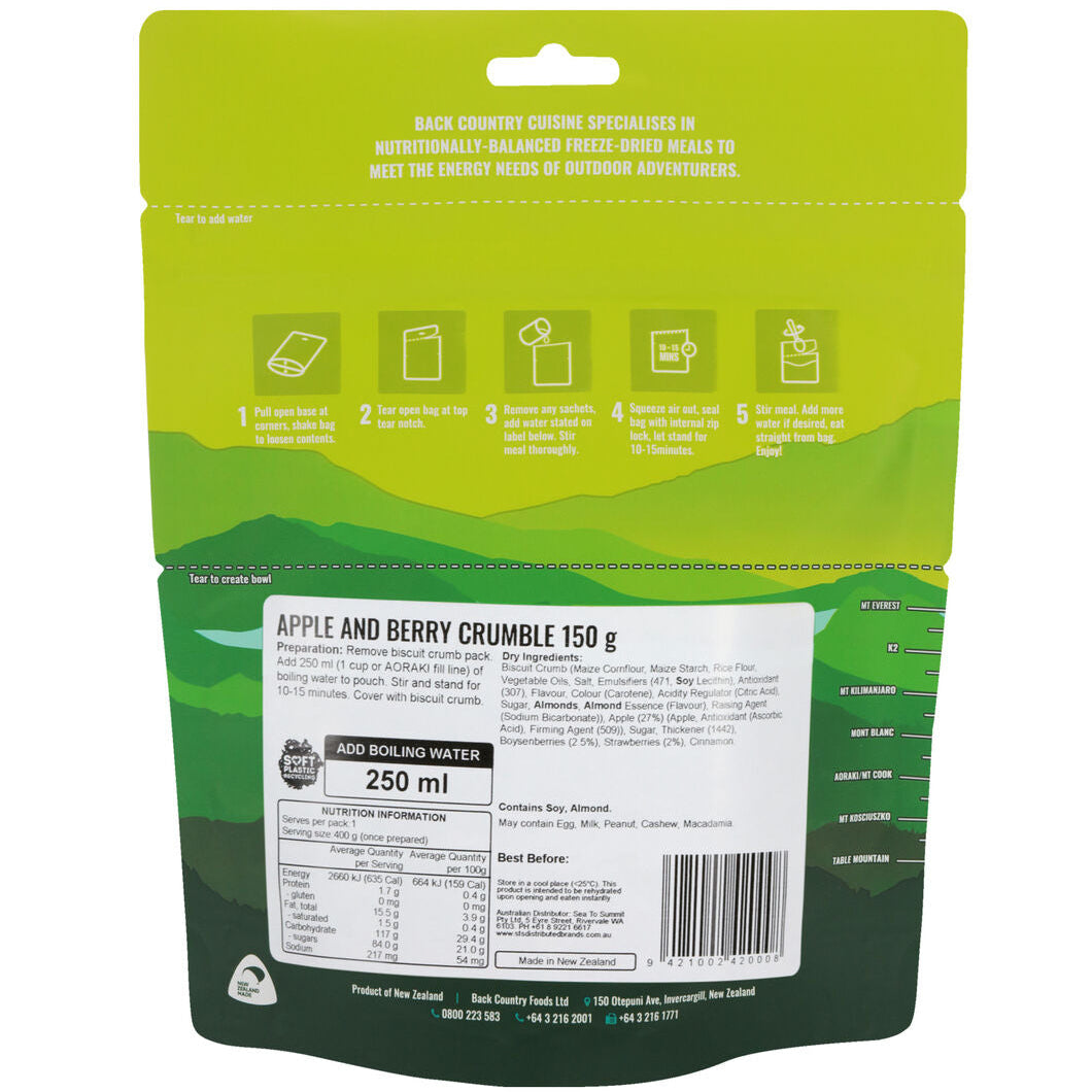 Back Country Cuisine Apple and Berry Crumble Dessert Package