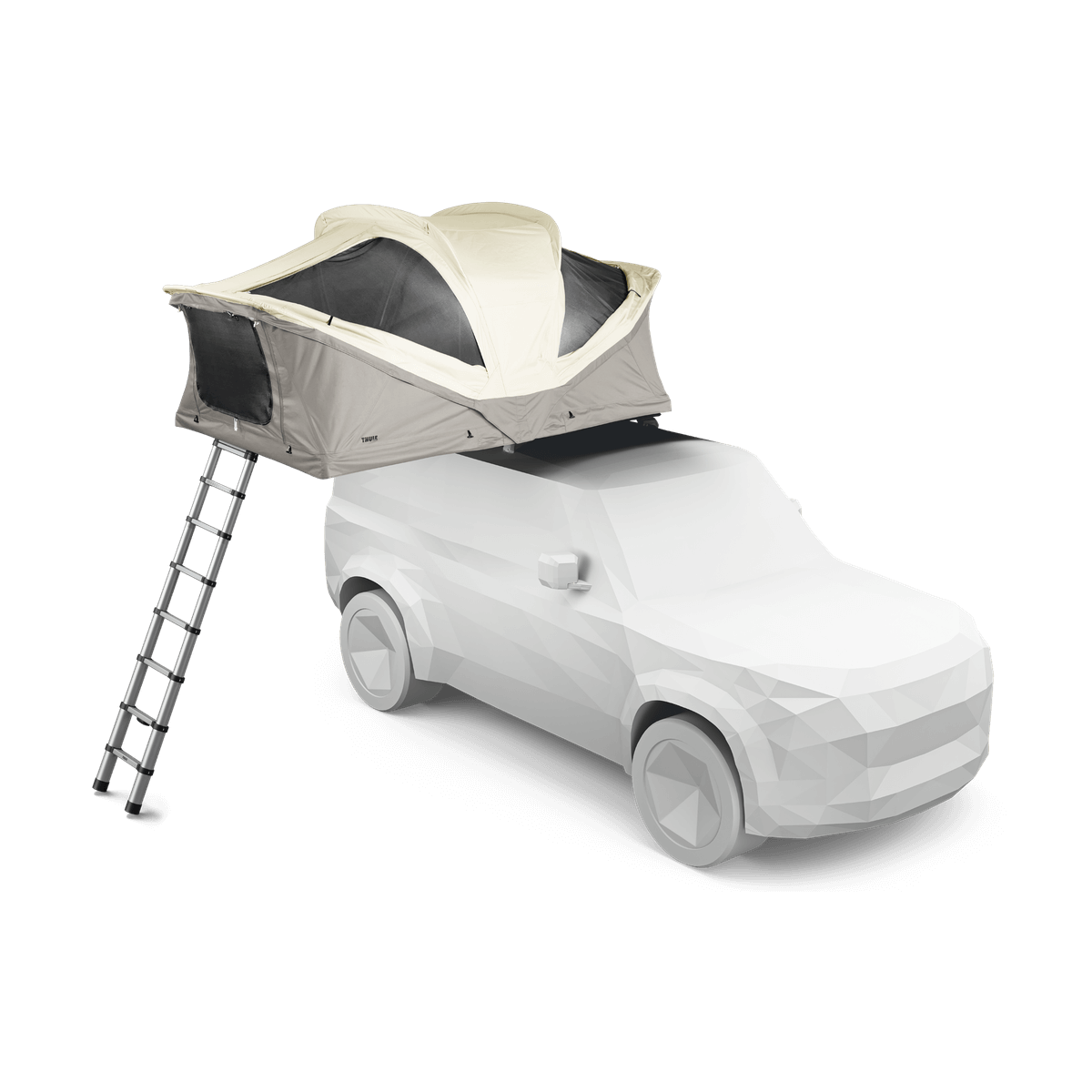 Thule Approach - Car Roof Top Tents by Thule offering spacious and comfortable outdoor adventure on a car roof with a ladder.
