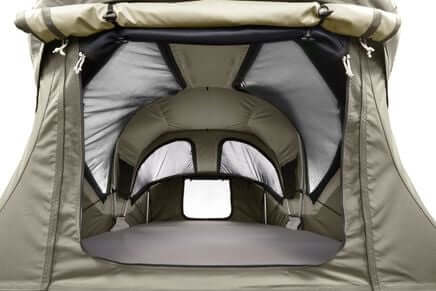 Interior view of Thule Approach - Car Roof Top Tents, designed for comfortable adventure travel and maximizing interior space.
