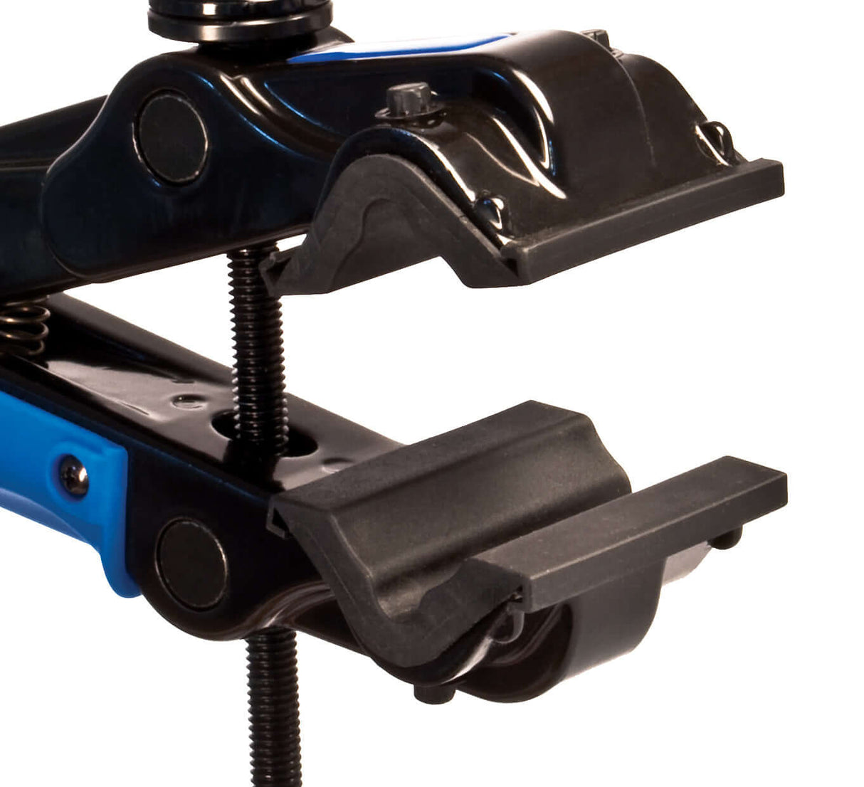 Close-up of Park Tool Replacement Jaw Covers for 100-3D Clamp on repair stand