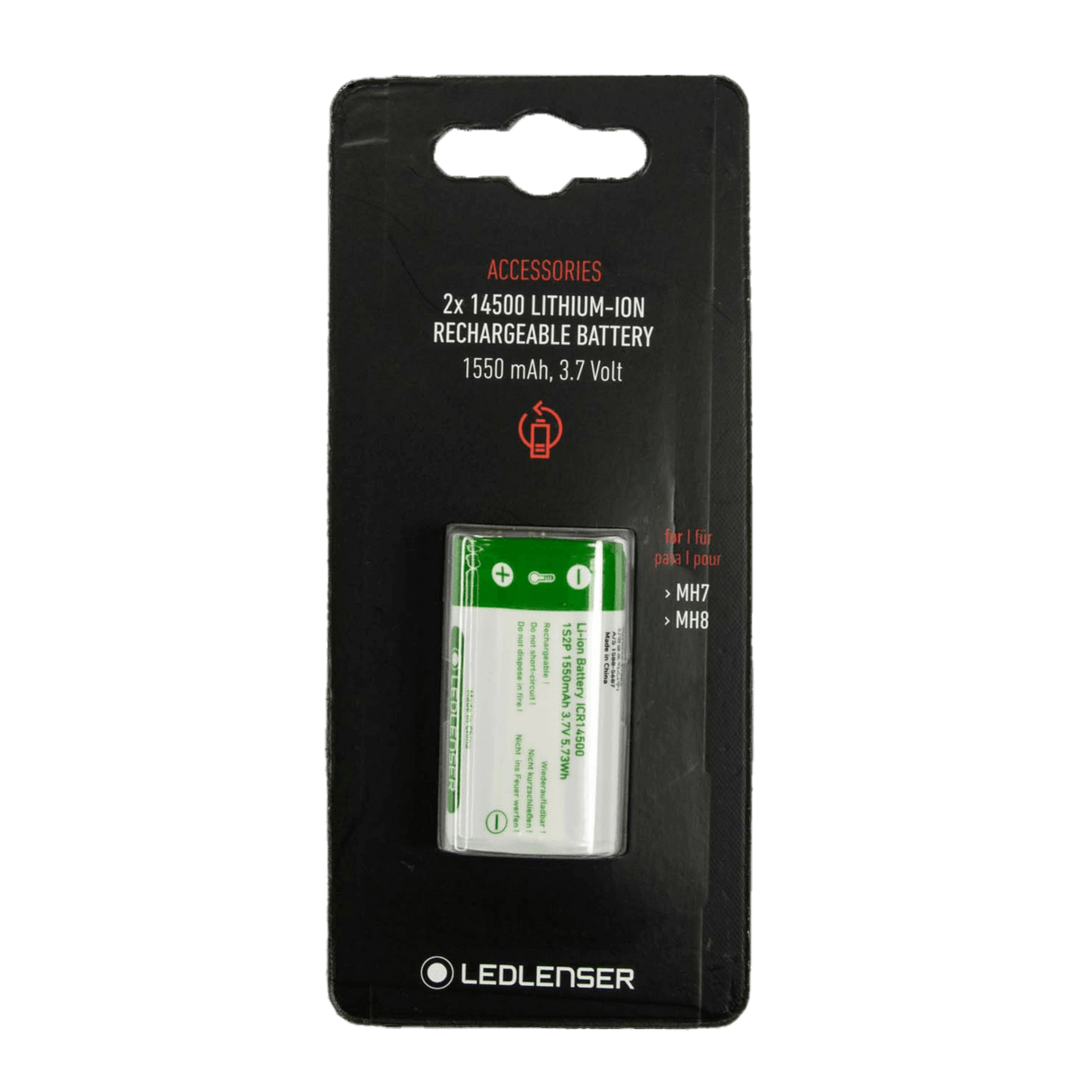 14500 x 2 Li-ion Rechargeable Battery Pack - 1550mAh