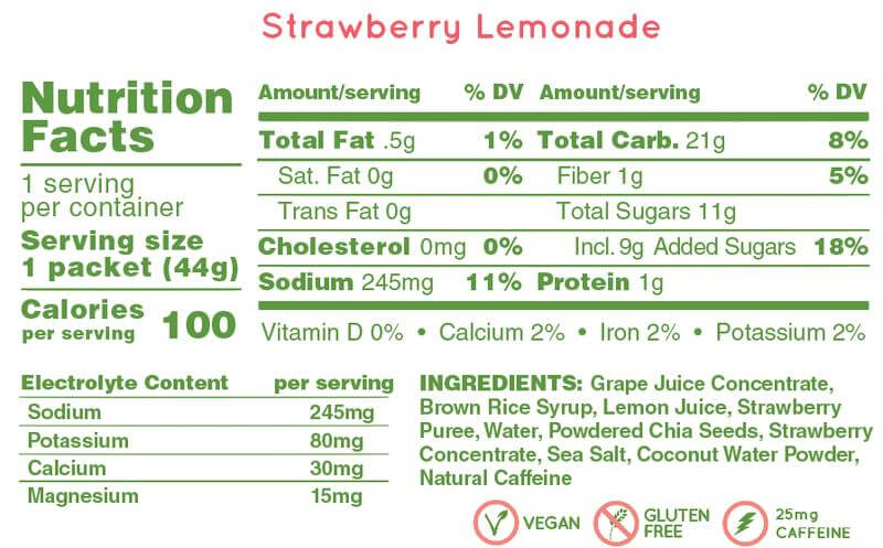 Huma Chia Energy Gel Plus - Strawberry Lemonade - 44g
