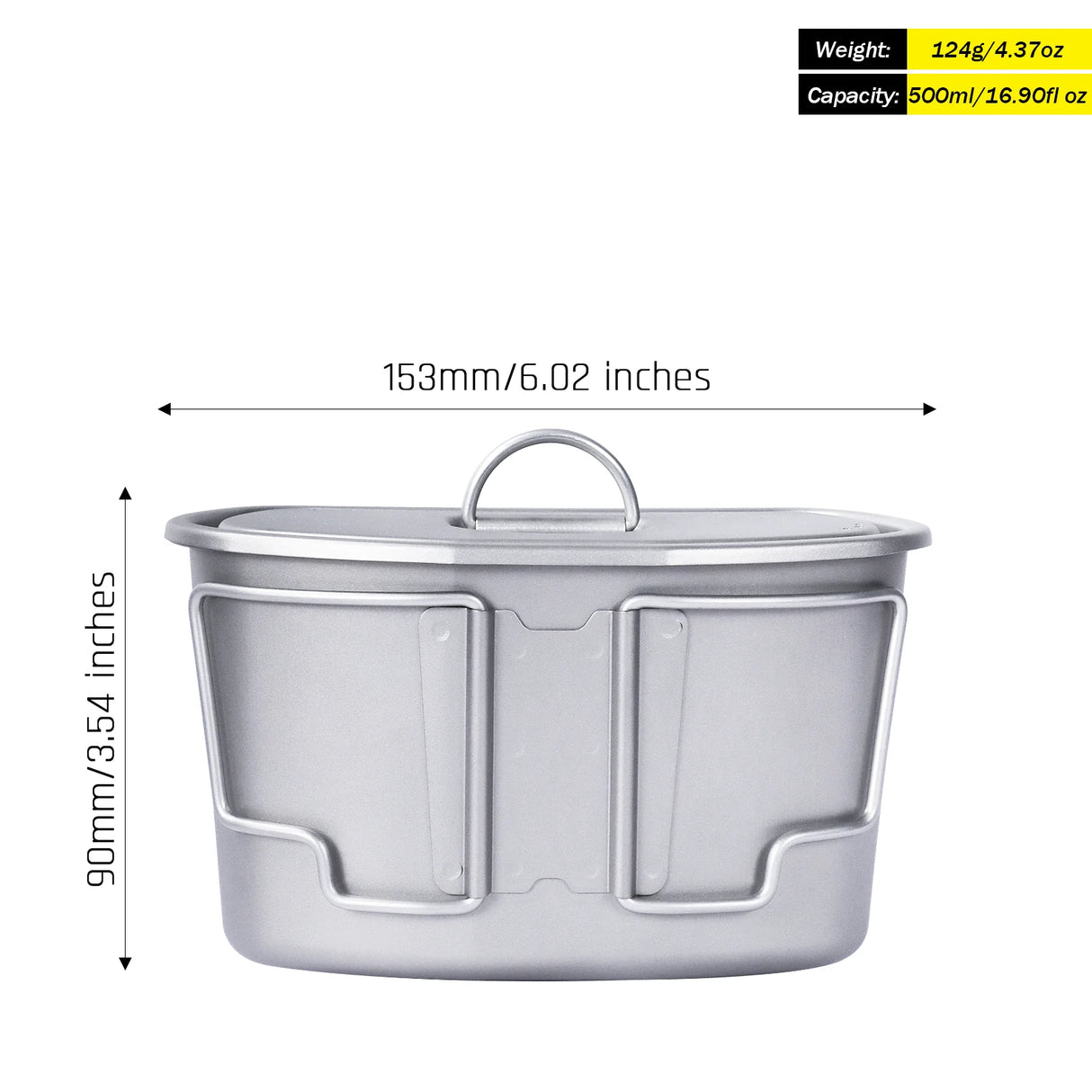 Titanium Canteen Military Mess Kit - 34 oz / 1 L