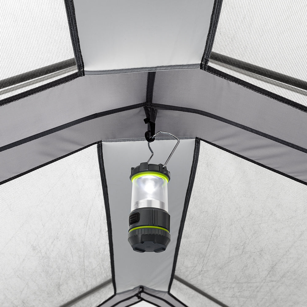 Core Equipment 9 person lighted instant cabin tent room divider installed