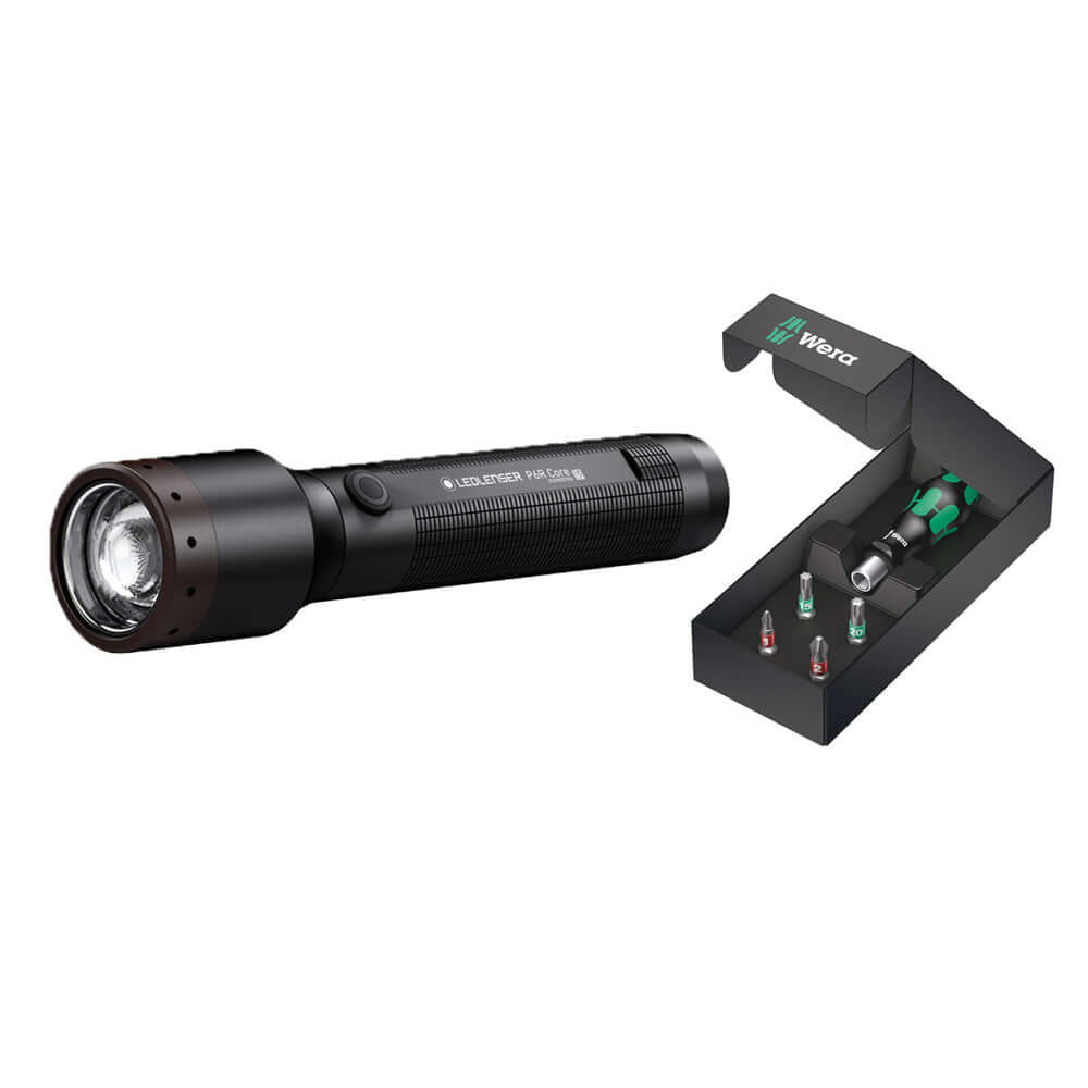 Flashlight P6R Core and Wera Screwdriver Combo