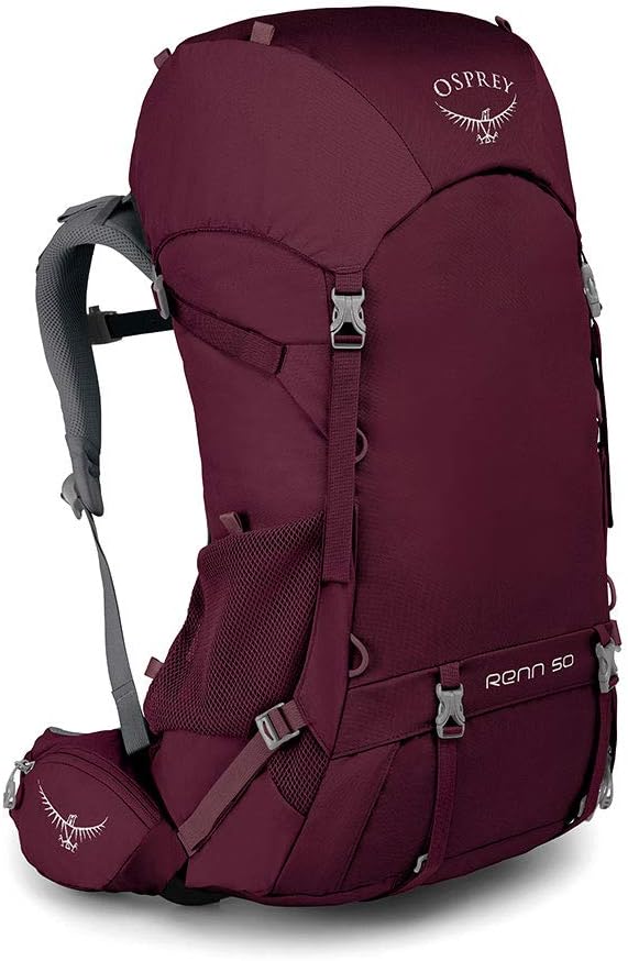 Osprey Renn 50L - Women backpack with women's-specific fit, injection-molded ladder lock, and raincover. Certified bluesign® product.