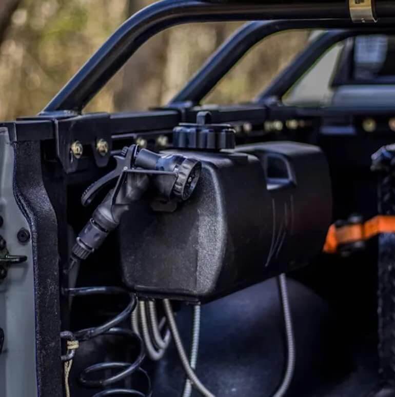 WaterPort Nozzle Holder front view with tab and bolts