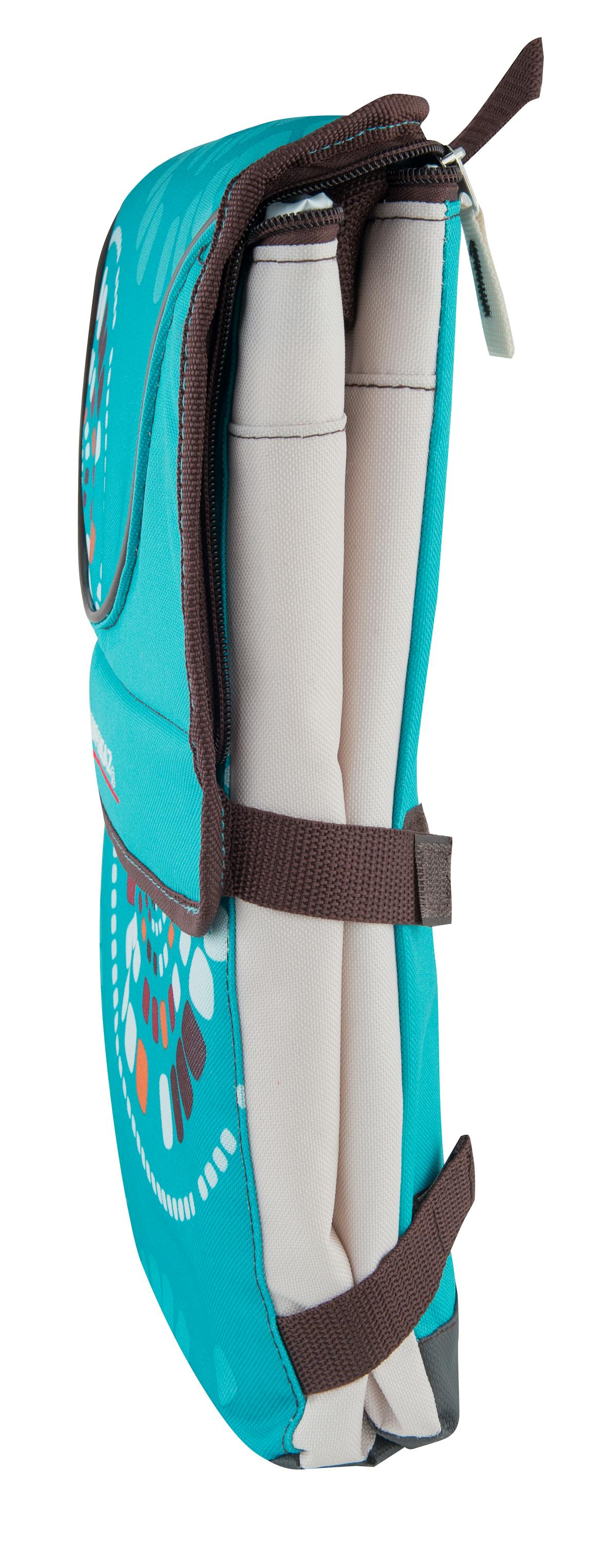 Side view of Campingaz Ethnic MiniMaxi 19L Soft Cooler Bag showcasing compact design and ethnic pattern.