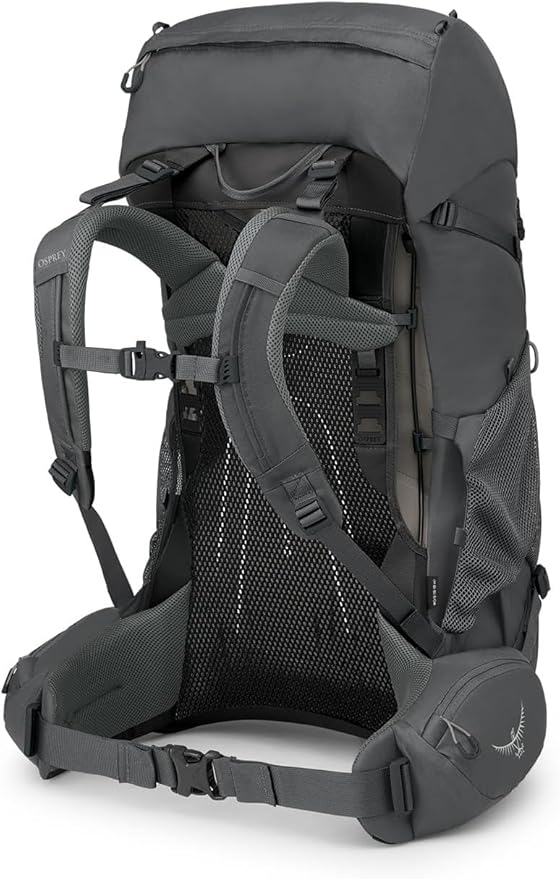 Osprey Renn 50L - Women’s lightweight backpacking pack in gray, showcasing ergonomic design and durable materials for hiking.