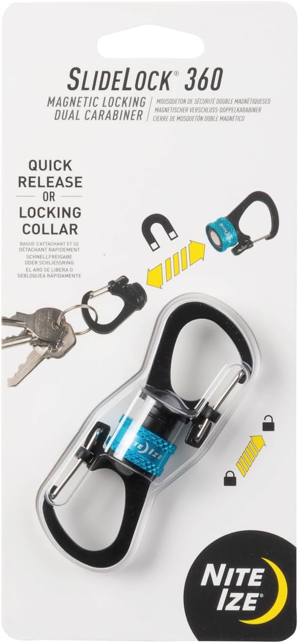 Nite Ize SlideLock 360° Magnetic Locking Dual Carabiner