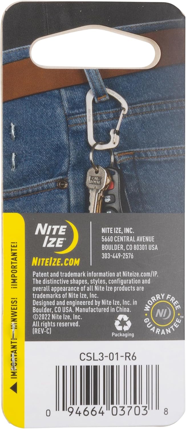 Nite Ize SlideLock Carabiner Stainless Steel Secure Clip