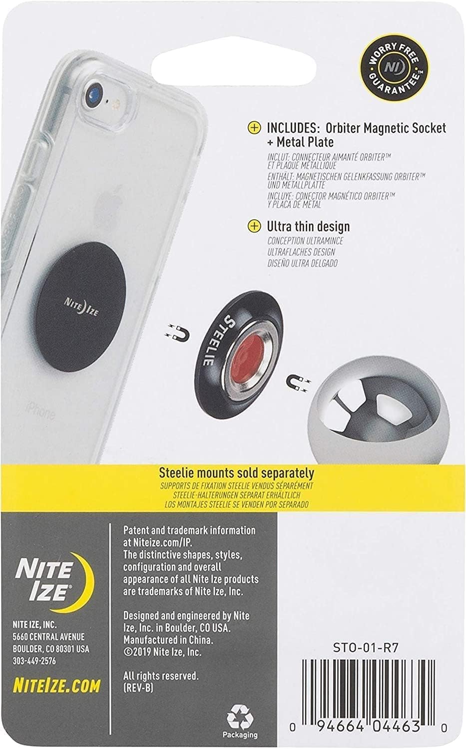 Nite Ize Steelie Orbiter Magnetic Socket + Metal Plate