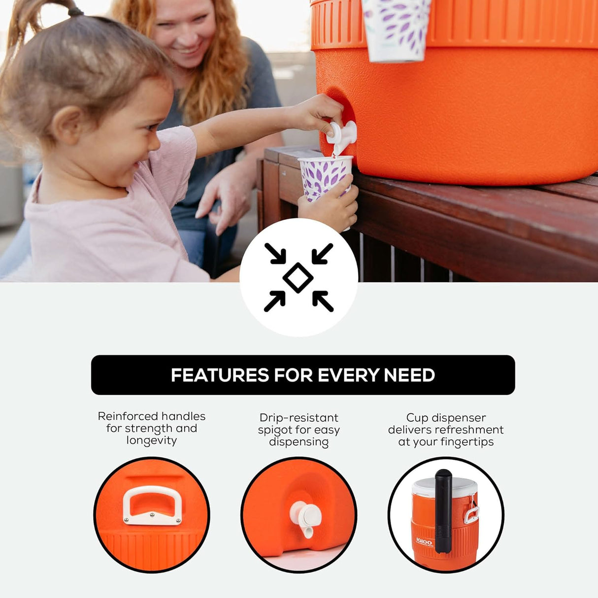 Seat Top 10 Gallon Water Jug with Cup Dispenser