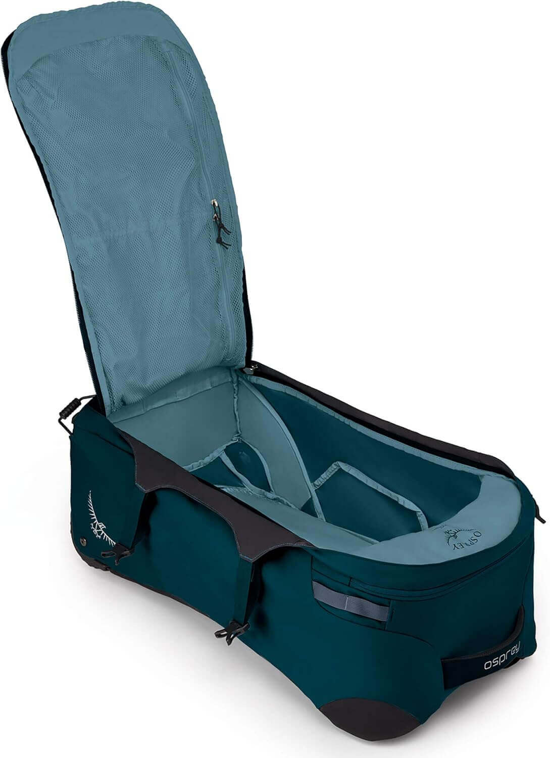 Farpoint Wheeled Travel Carry-On 36L/21.5" - Men by Osprey, showcasing spacious interior and durable design.