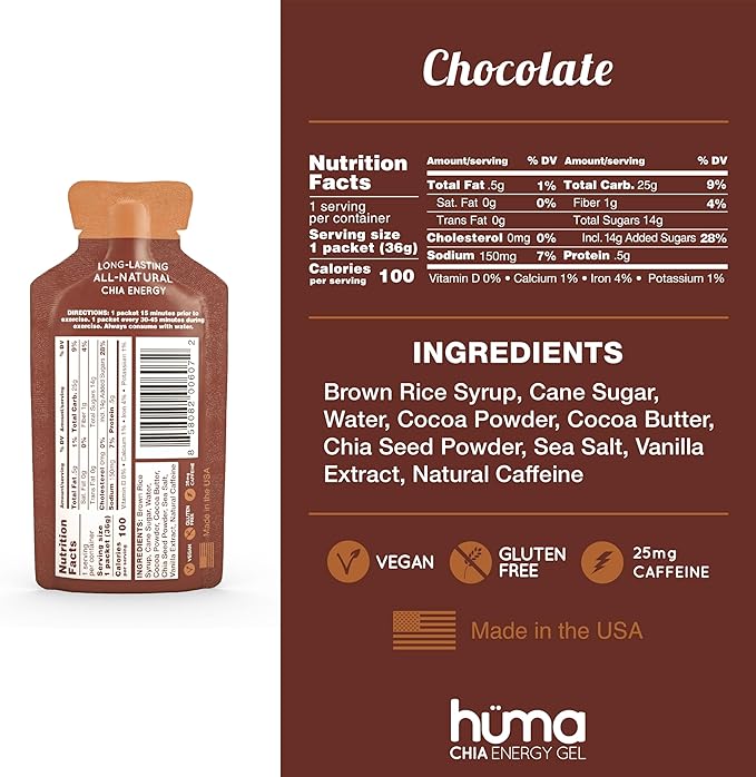 Huma Chia Energy Gel - Chocolate - 36g