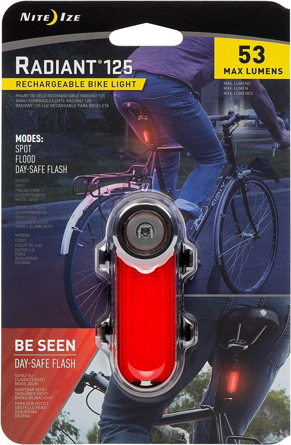 Nite Ize Radiant 125 Rechargeable Bike Light USB Front LED