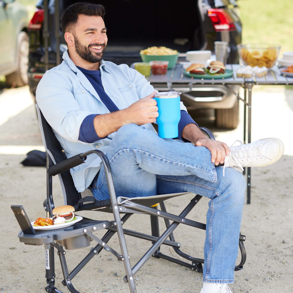 GCI Outdoor Freestyle Rocker XL with Side Table Chair