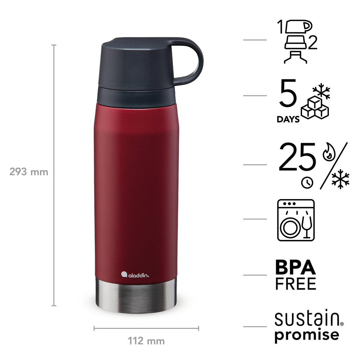 CityPark Thermavac Twin Cup Bottle - 36 oz / 1.1 L