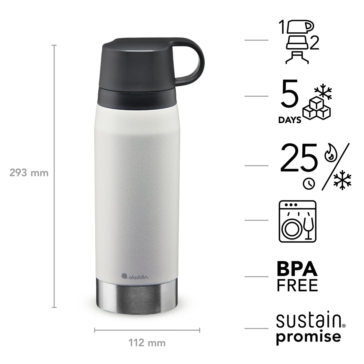 CityPark Thermavac Twin Cup Bottle - 36 oz / 1.1 L