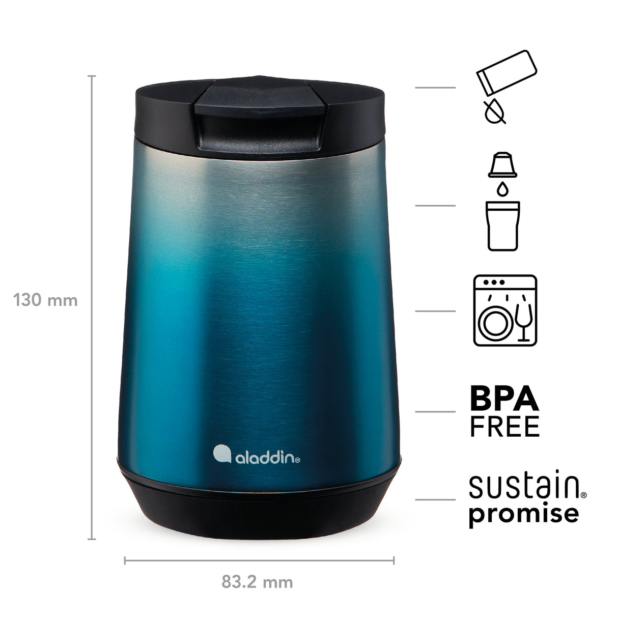 Espresso Stainless Steel Mug - 12 oz / 350 ml