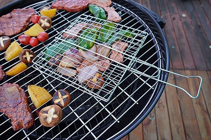 Saborr Flat Steel Barbeque Mesh with Soft Grip Handle