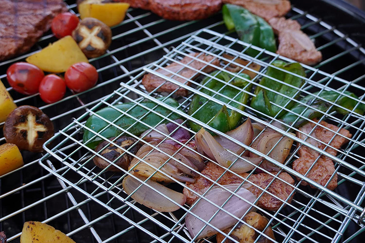 Saborr Flat Steel Barbeque Mesh with Soft Grip Handle