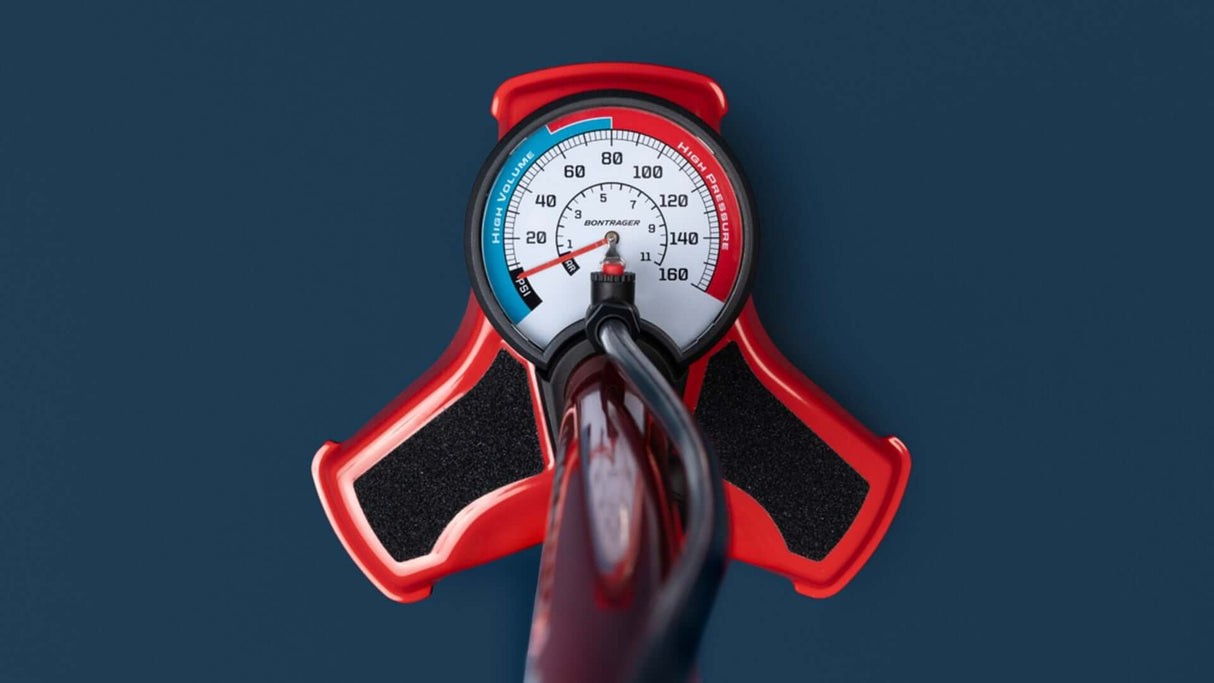 Dual Charger Floor Pump - Red