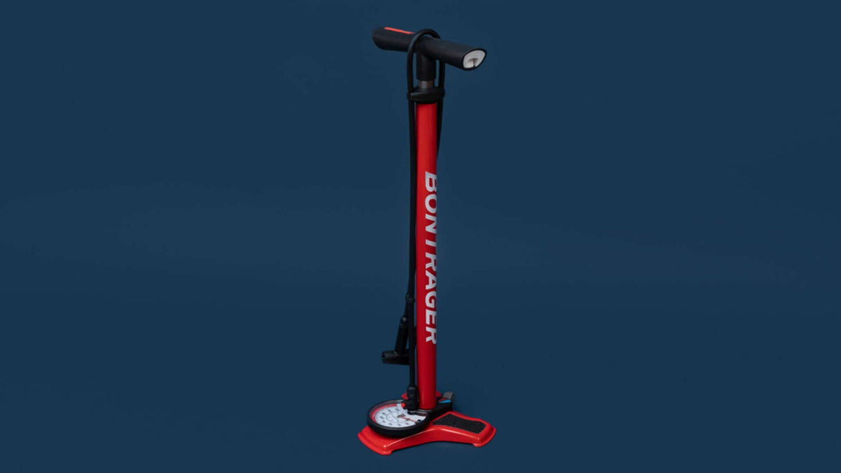 Dual Charger Floor Pump - Red