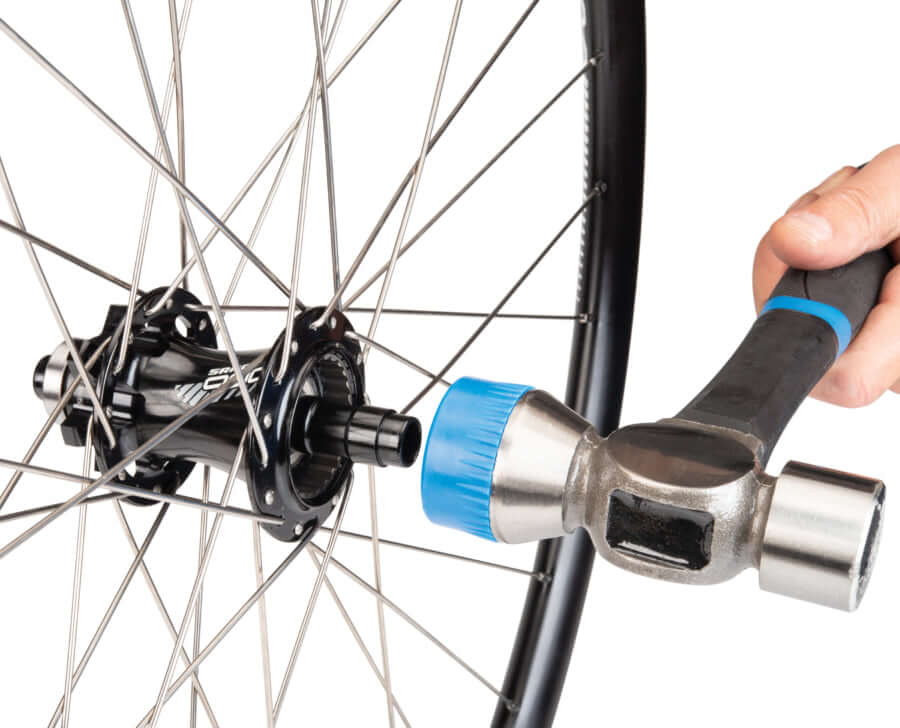 Park Tool Shop Hammer used on bicycle wheel hub in bike workshop