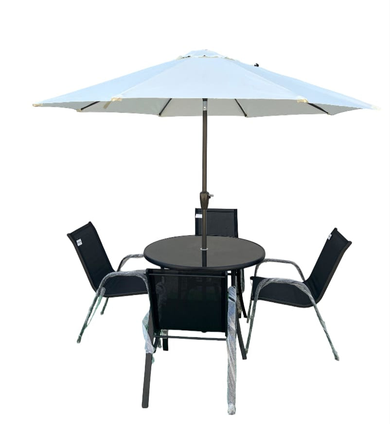 Large Steel Round 6-Piece Patio Set