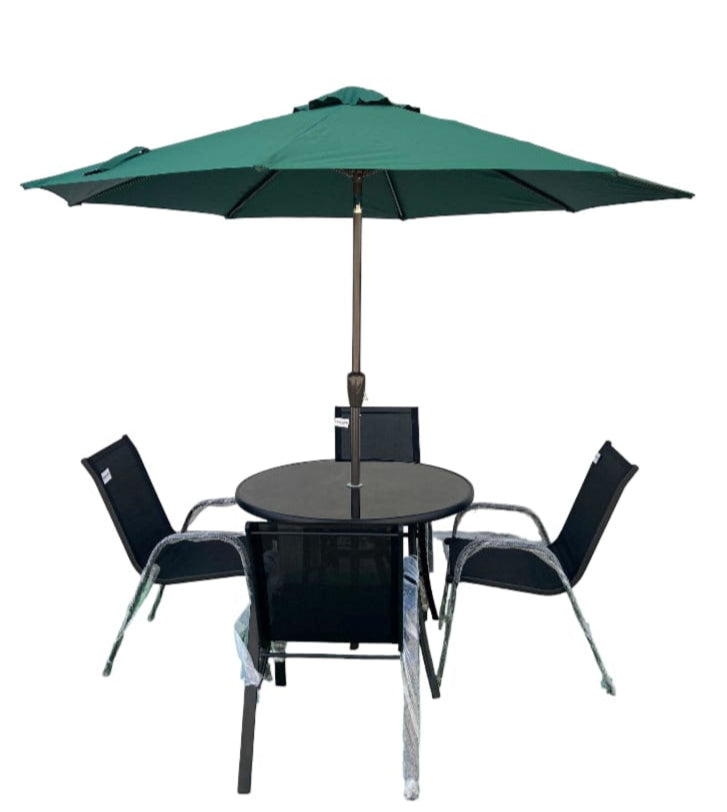 Large Steel Round 6-Piece Patio Set
