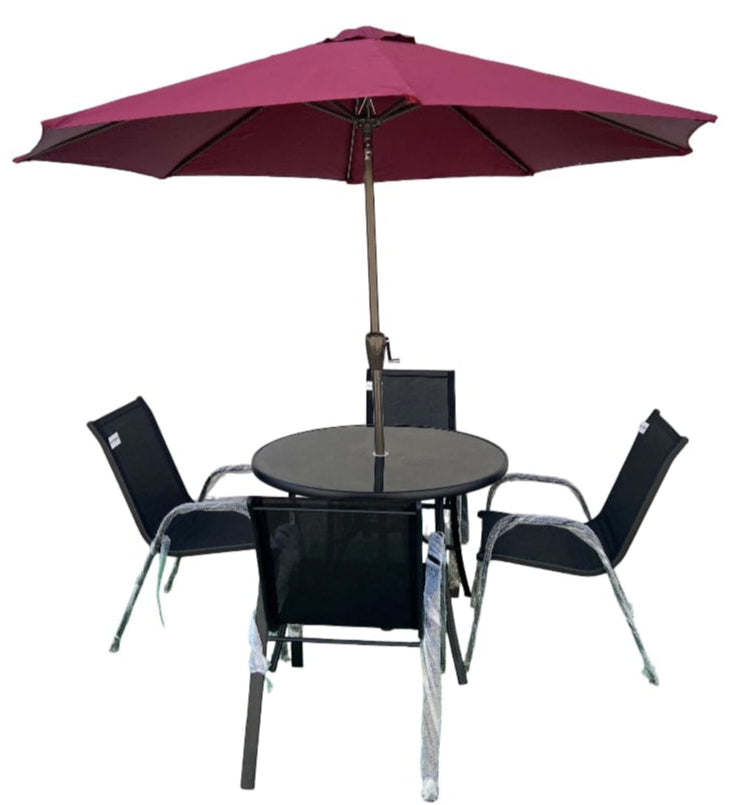 Large Steel Round 6-Piece Patio Set