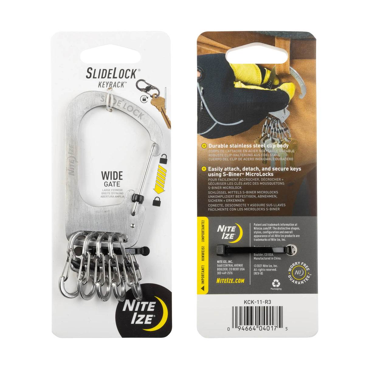 Nite Ize SlideLock Keyrack Locking Key Organizer with S-Biner