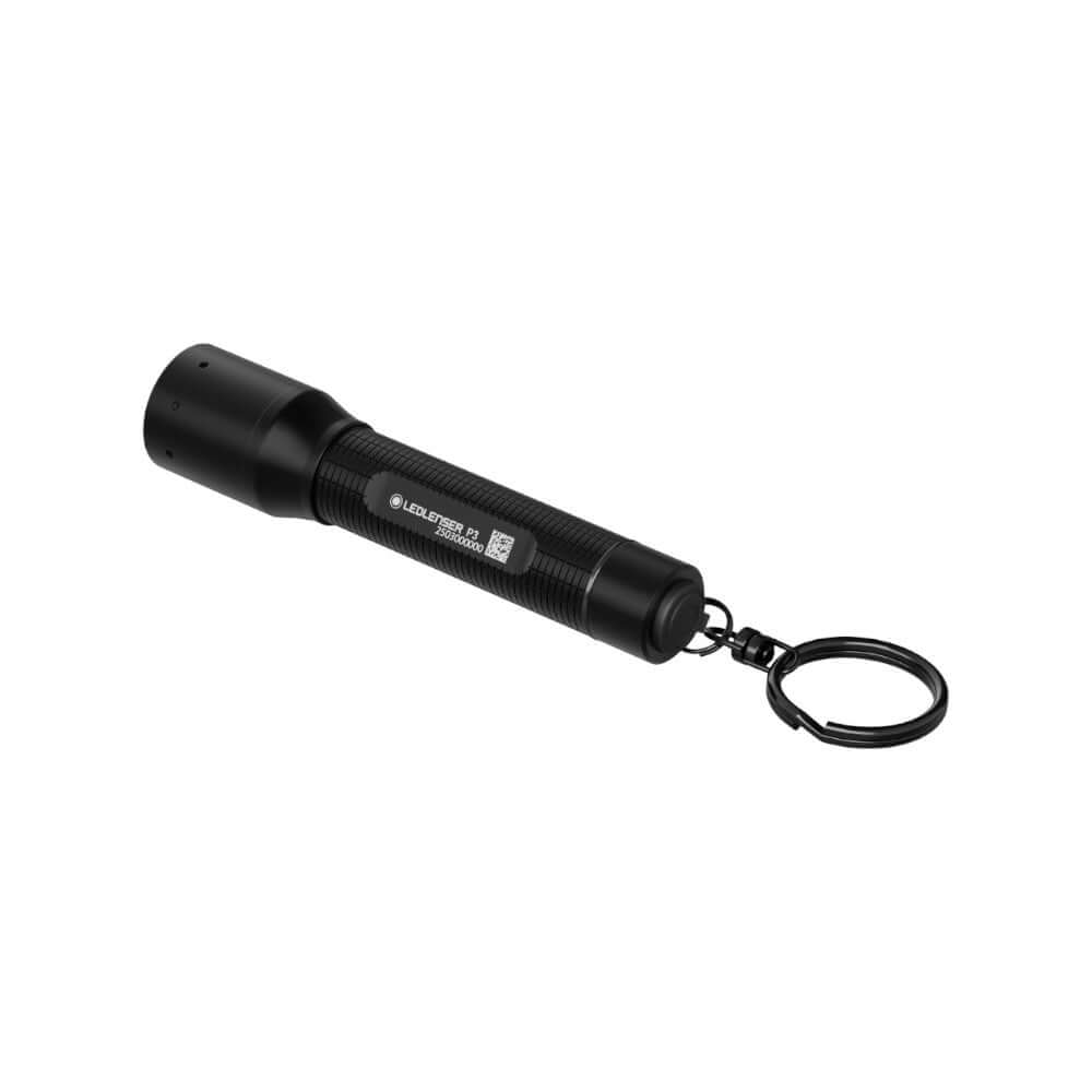 P3 tiny key flashlight with focus, featuring intuitive end-cap switching and durable recycled aluminum design.