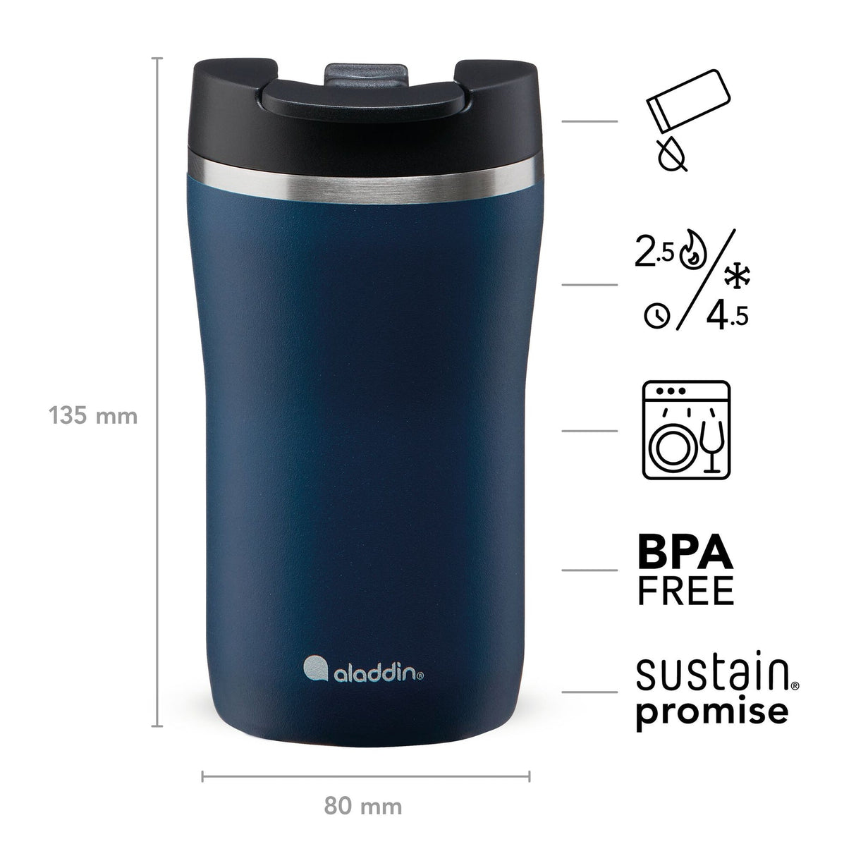 Cafe Thermavac Leak-Lock Mug - 8 oz / 250 ml