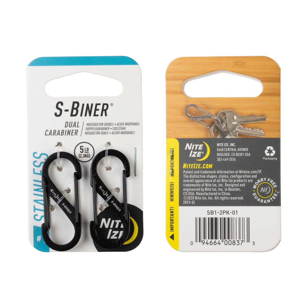 Nite Ize S-Biner Dual Carabiner Clip - Stainless Steel
