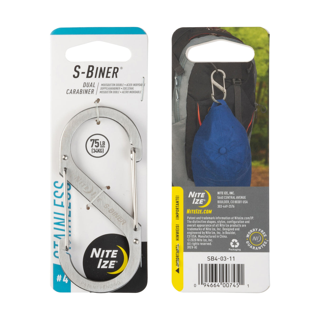 Nite Ize S-Biner Dual Carabiner Stainless Steel Heavy Duty
