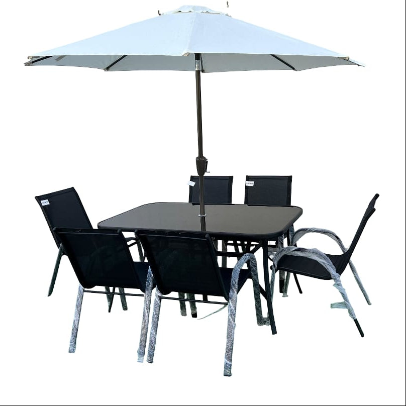 Large Steel Rectangular 8-Piece Patio set