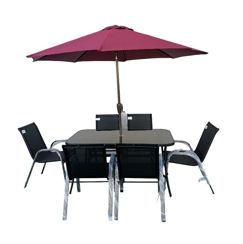 Large Steel Rectangular 8-Piece Patio set