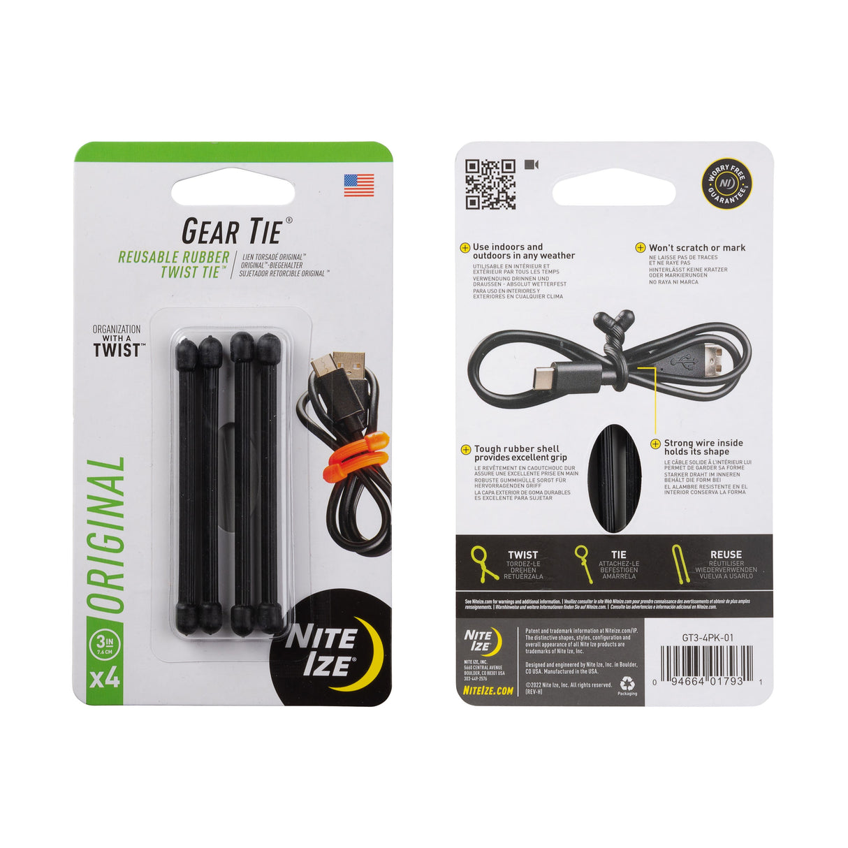 Gear Tie Original Reusable Rubber Twist Tie