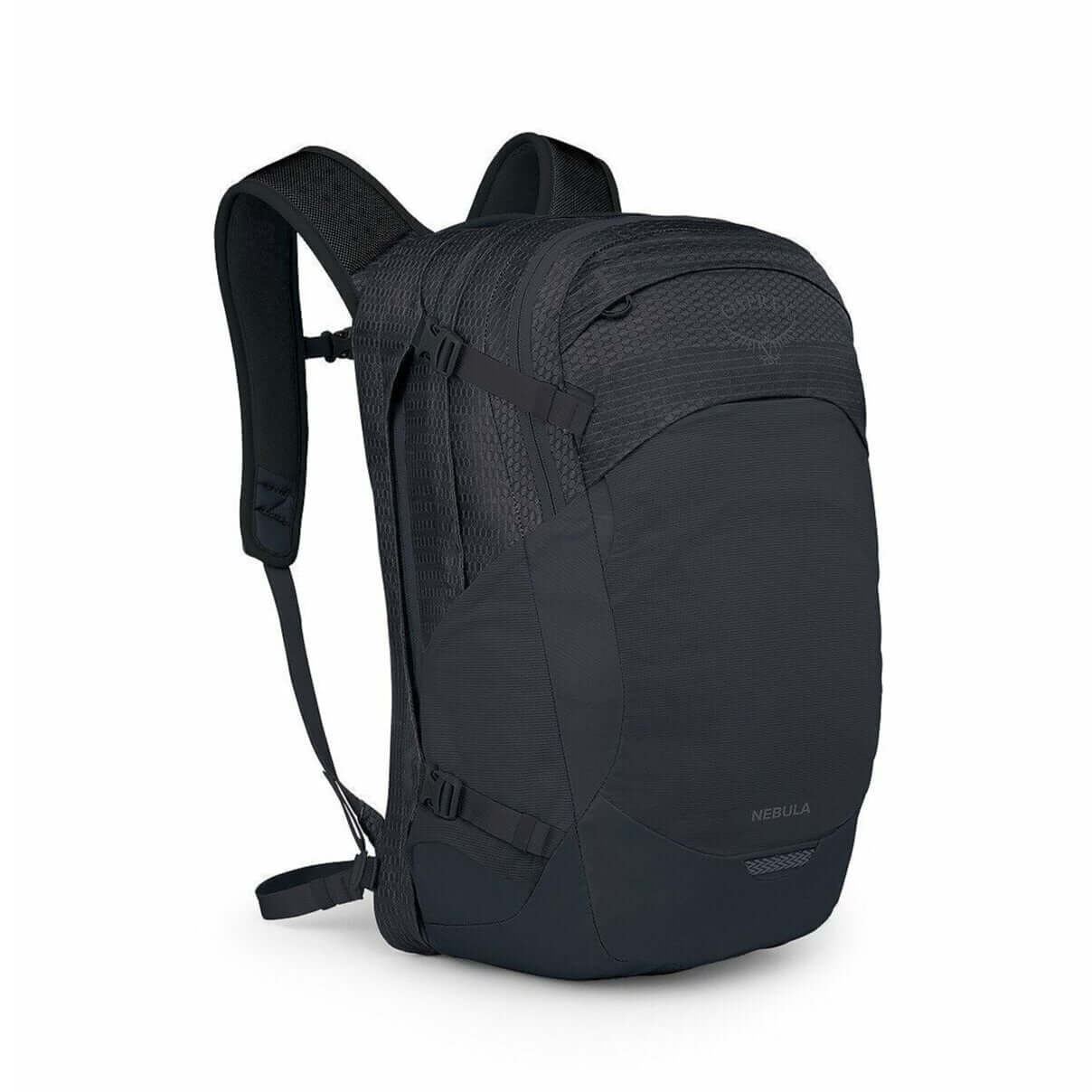 Osprey Nebula 32 backpack in black, perfect for everyday use and hiking, showcasing sleek design and ample storage.