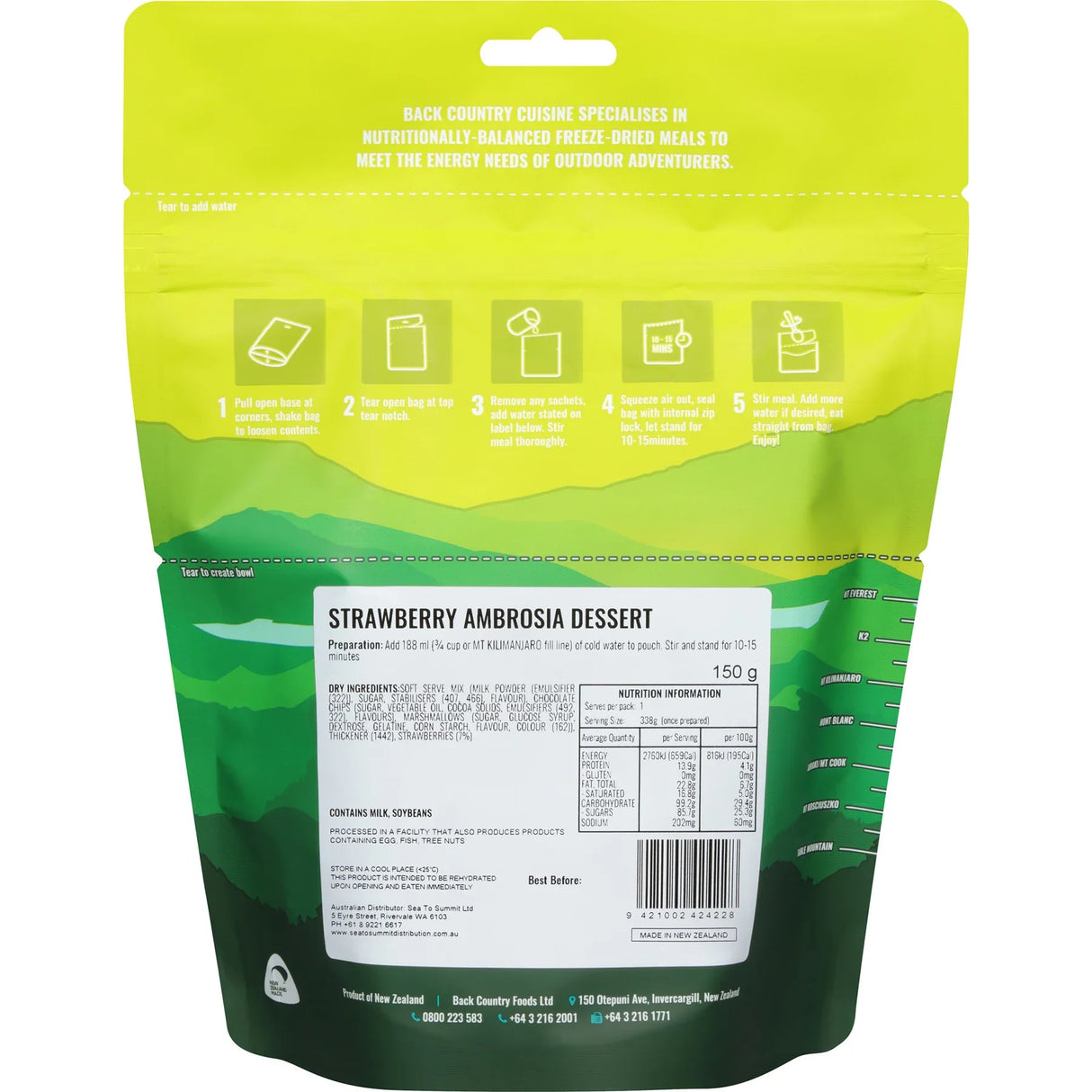 Back Country Cuisine Strawberry Ambrosia Dessert