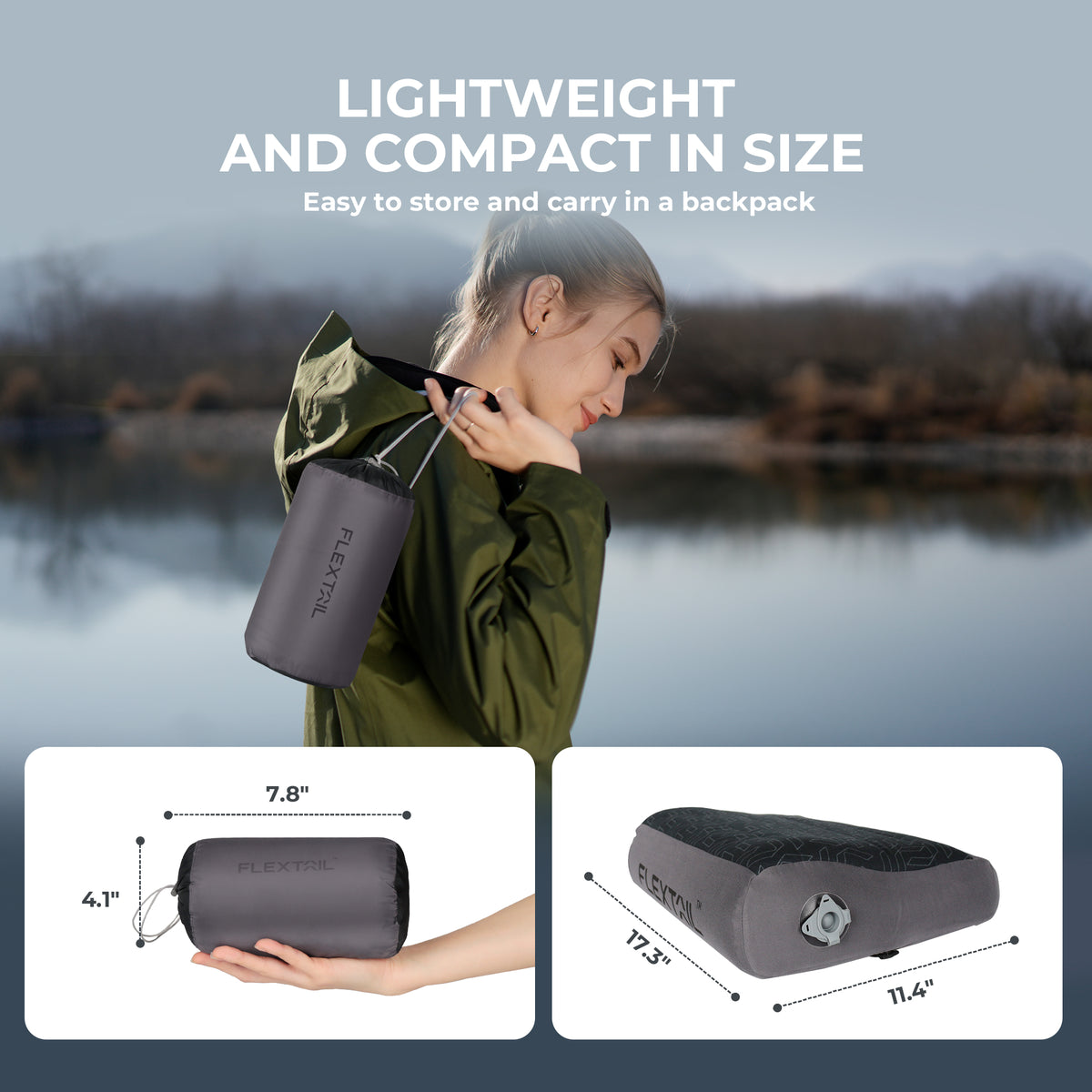 Flextail Zero Pillow Camping Travel Inflatable Headrest
