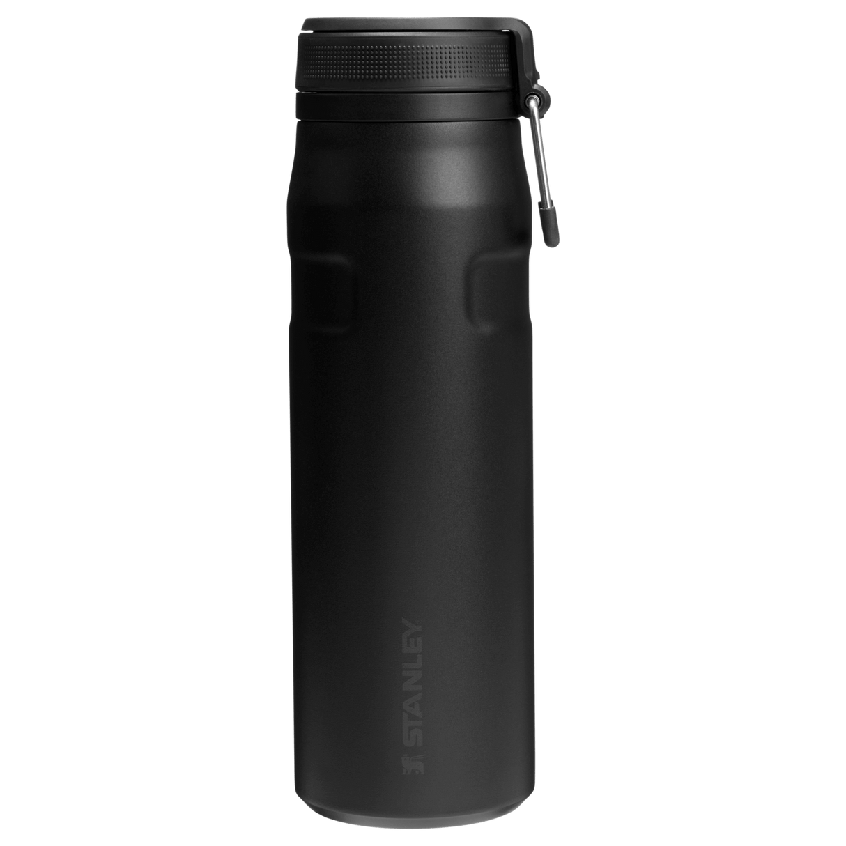 IceFlow Bottle with Twist Flip Lid - 24 oz / 700 ml in black stainless steel, lightweight, insulated design.