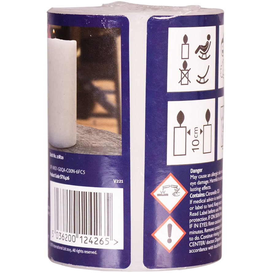 STV Citronella Pillar Candle Outdoor Garden Insect Repellent